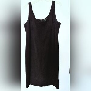 EILEEN FISHER Elegant Minimalist Chic Black LBD 65% Silk Cocktail Dress Size 14